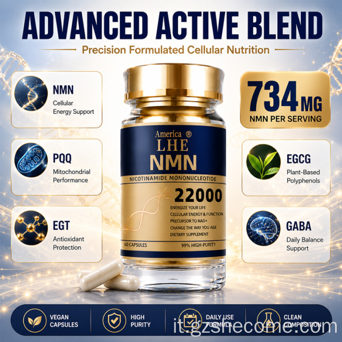 Capsule antietà NMN 2200mg con scatola